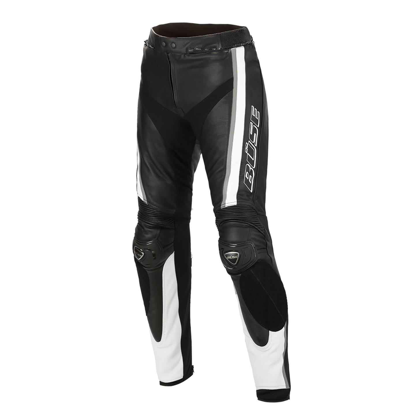 BÜSE Mille Motorrad-Lederhose schwarz/weiß mit Protektoren