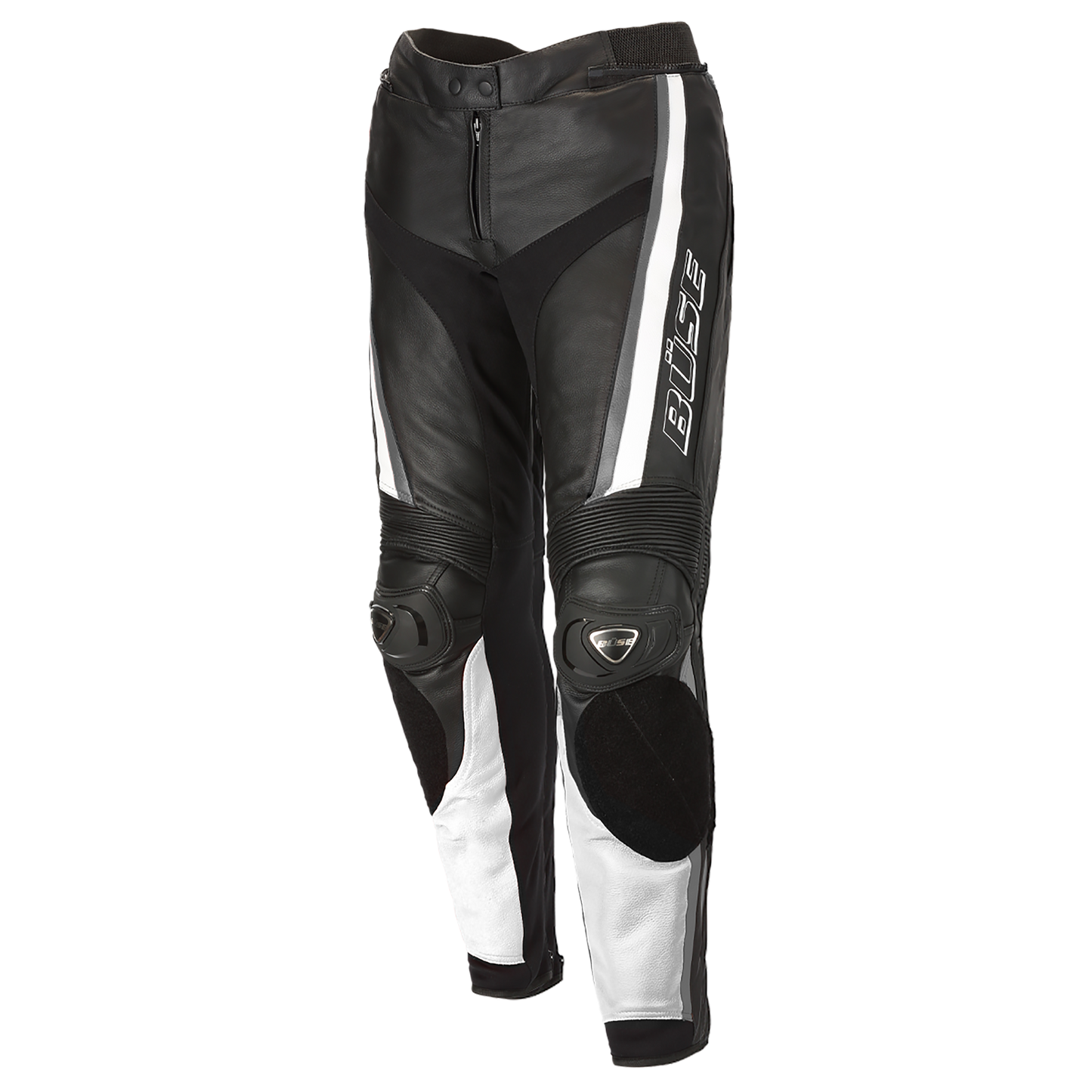 BÜSE Mille Damen Motorrad-Lederhose schwarz/weiß mit Protektoren