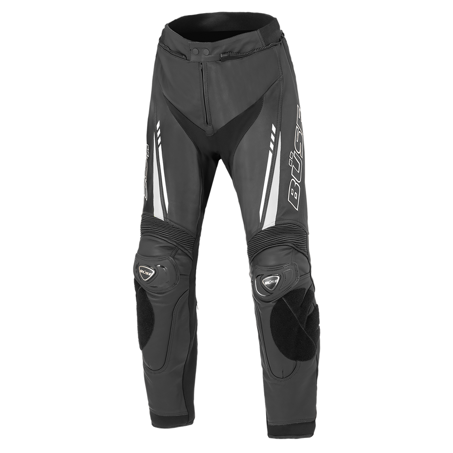 BÜSE Imola Motorrad-Lederhose schwarz/weiß mit Protektoren