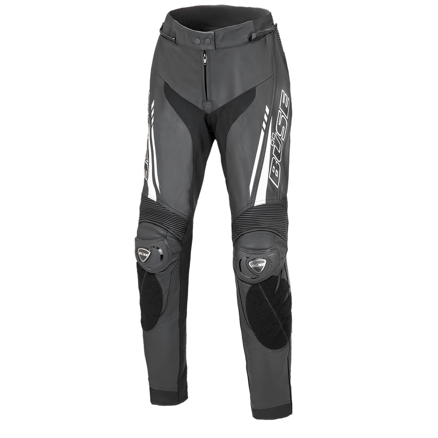 BÜSE Imola Damen Motorrad-Lederhose schwarz/weiß mit Protektoren