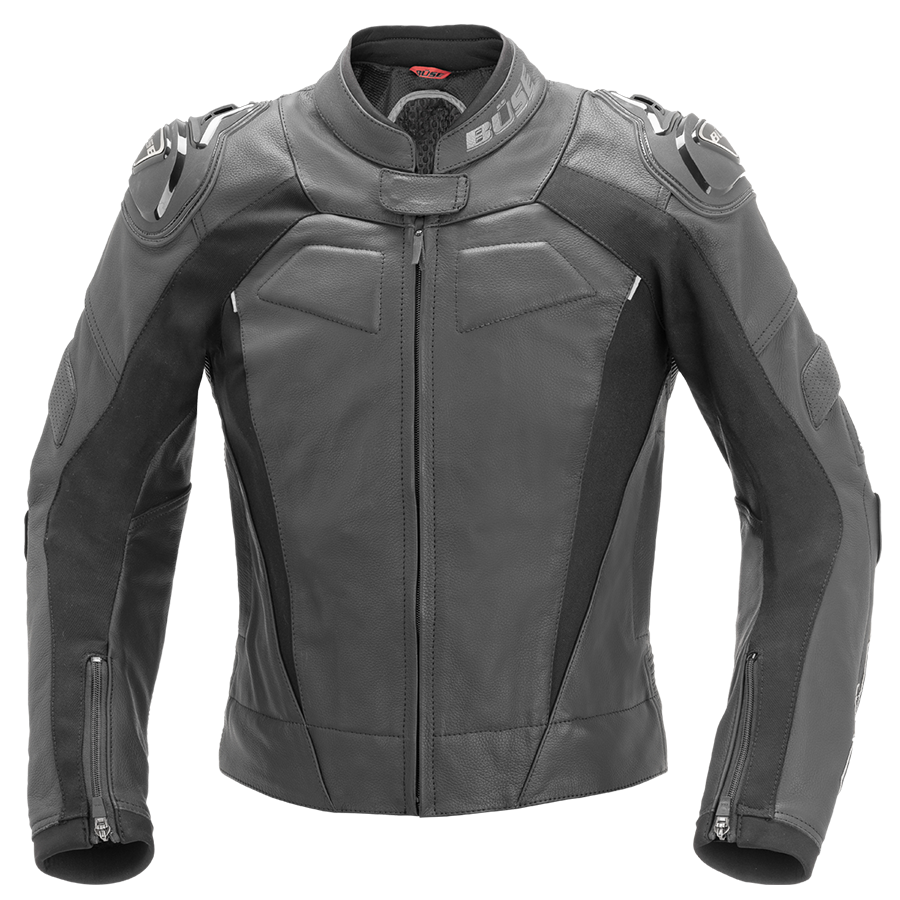 BÜSE Assen Damen Motorrad-Lederjacke schwarz mit Protektoren
