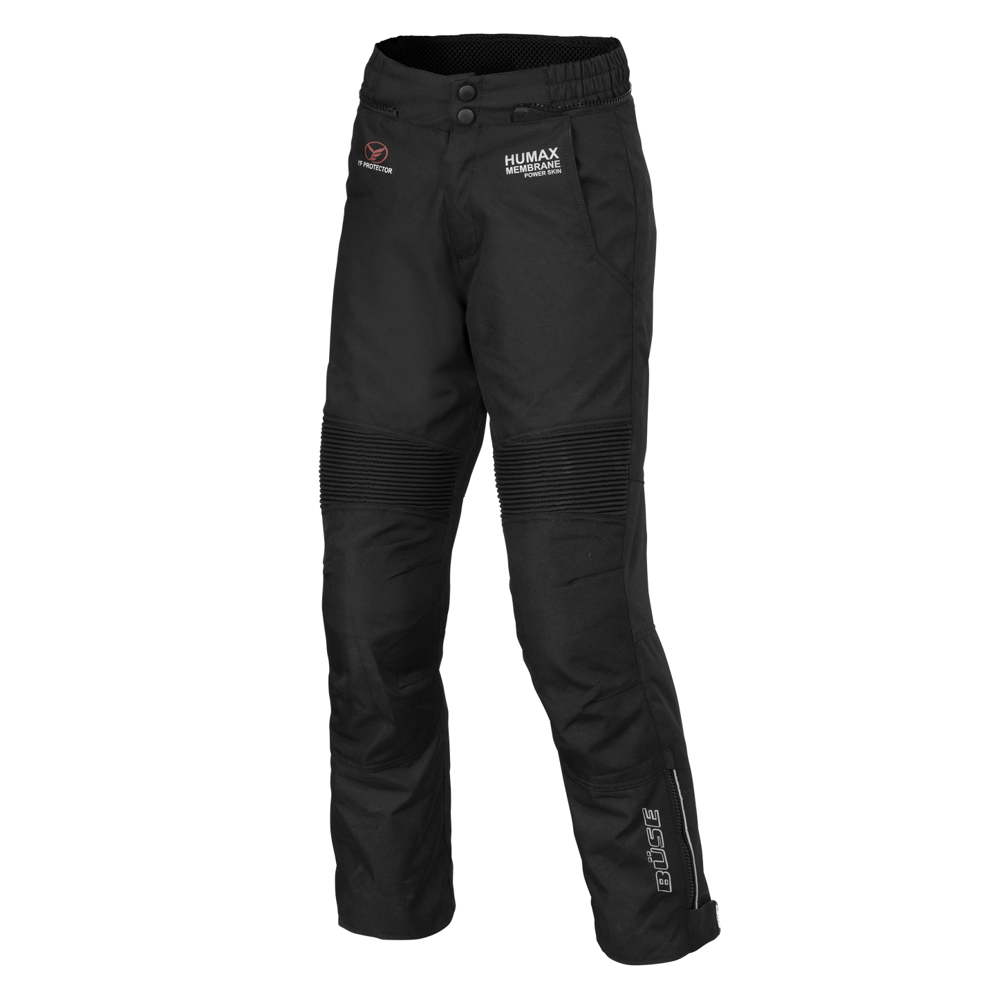 BÜSE Rider Motorrad-Textilhose Kinder schwarz wasserdicht mit Protektoren