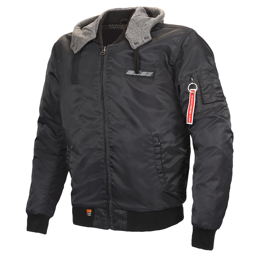 BÜSE Rexford Motorrad-Textiljacke schwarz/grau mit Protektoren