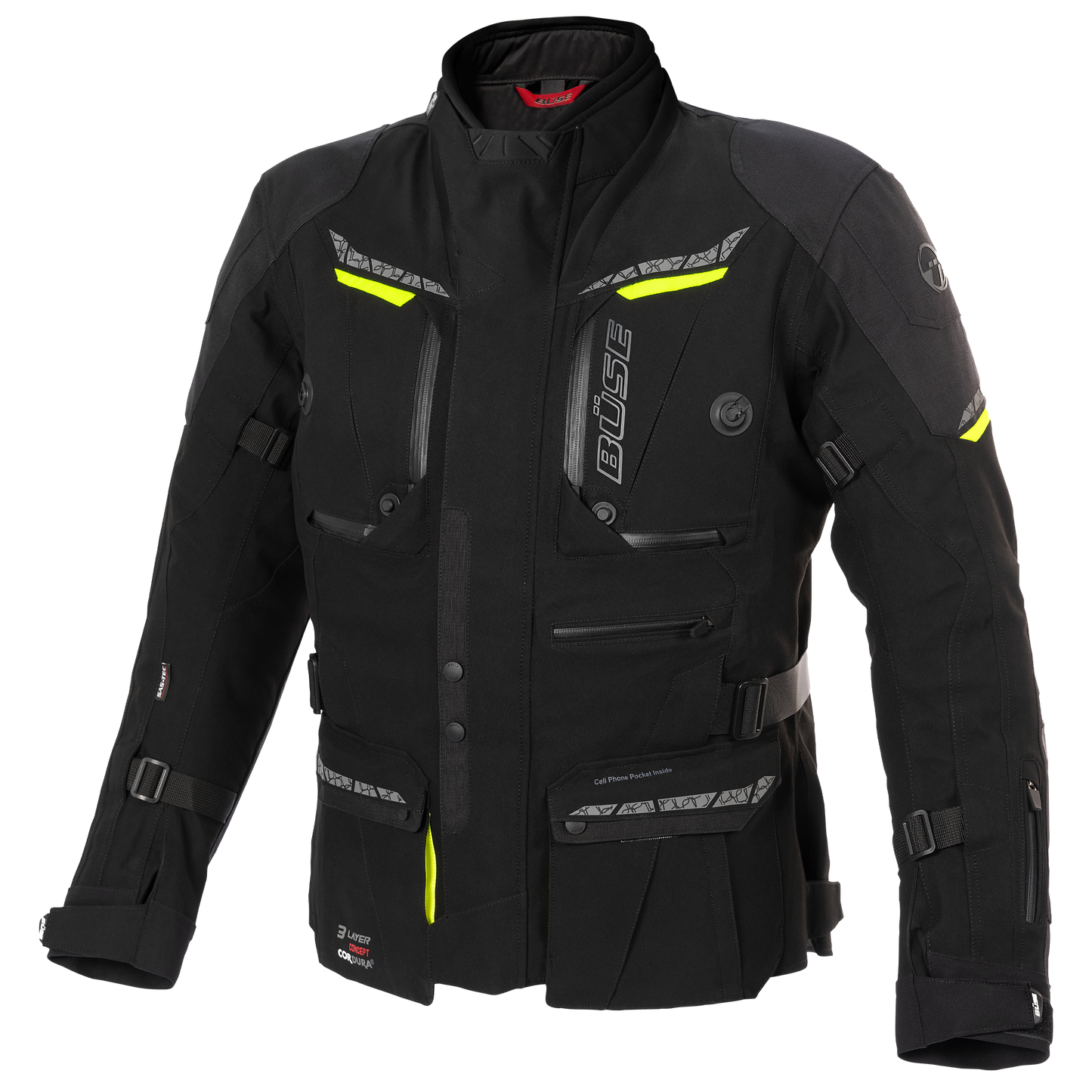 BÜSE Storm Motorrad-Textiljacke Damen schwarz wasserdicht mit Protektoren