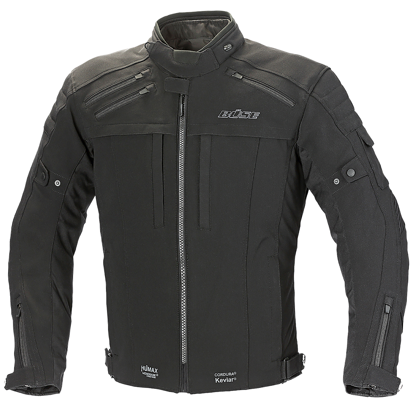 BÜSE Nardo 3 Motorrad-Textiljacke schwarz wasserdicht mit Protektoren