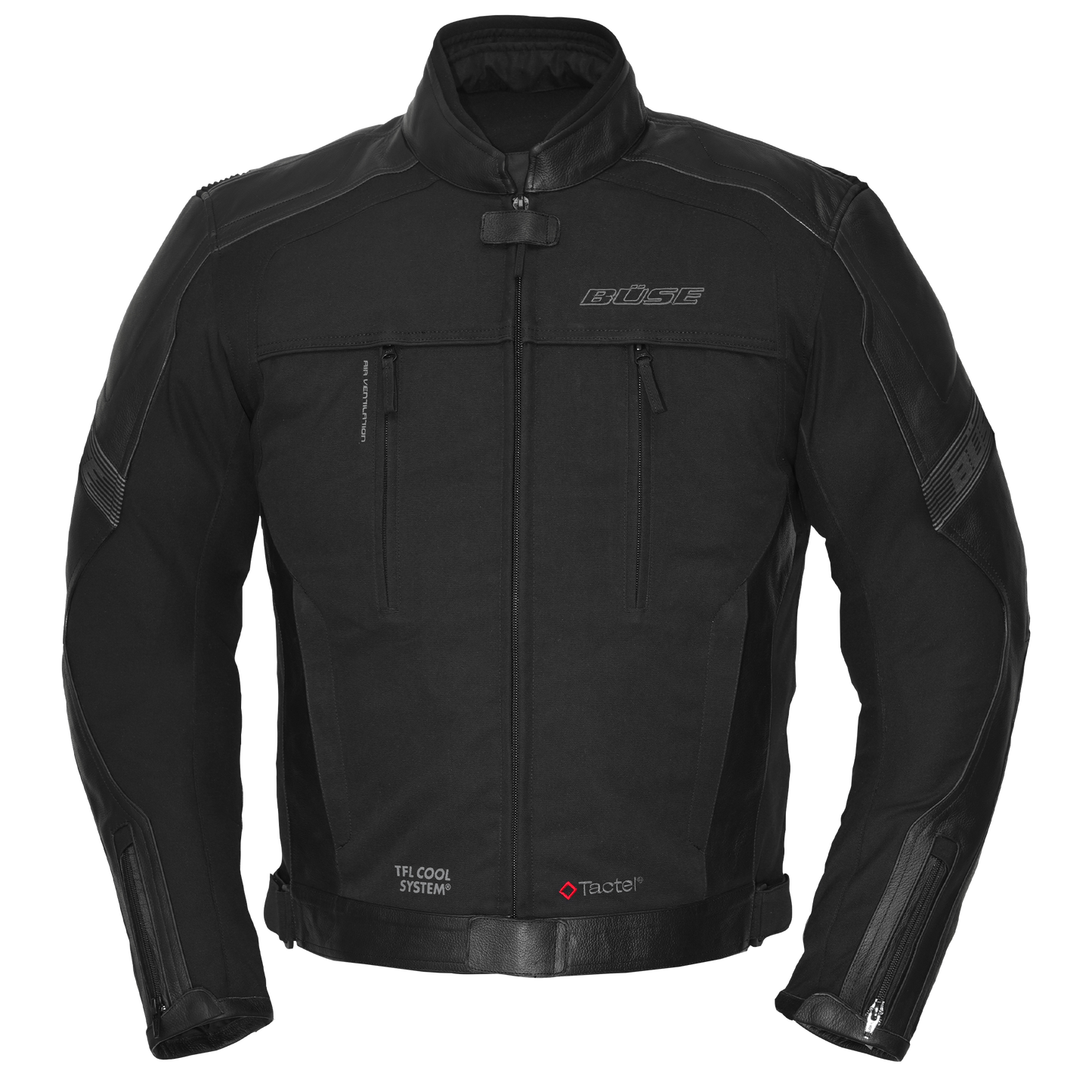 BÜSE Novaro Motorrad-Textil/Lederjacke schwarz wasser- & winddicht mit Protektoren