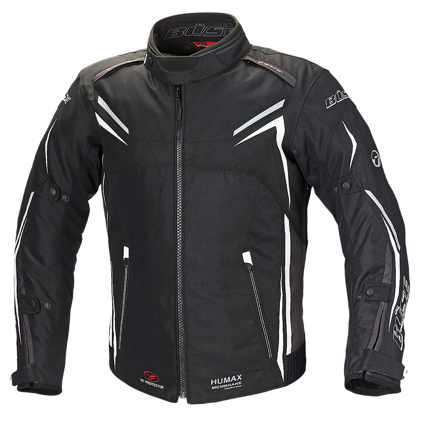 BÜSE Mugello Motorrad-Textiljacke schwarz wasserdicht mit Protektoren