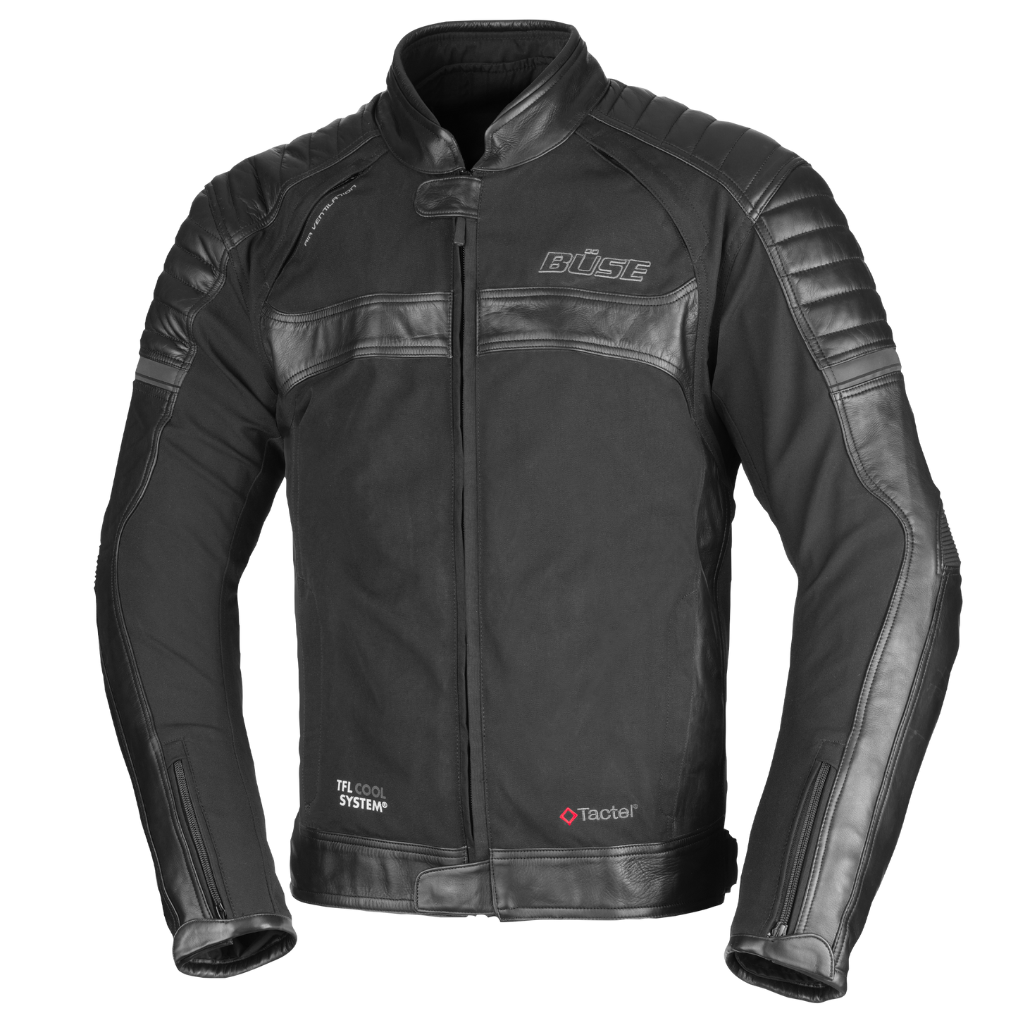 BÜSE Ferno Damen Motorrad-Textil/Lederjacke schwarz wasser- & winddicht