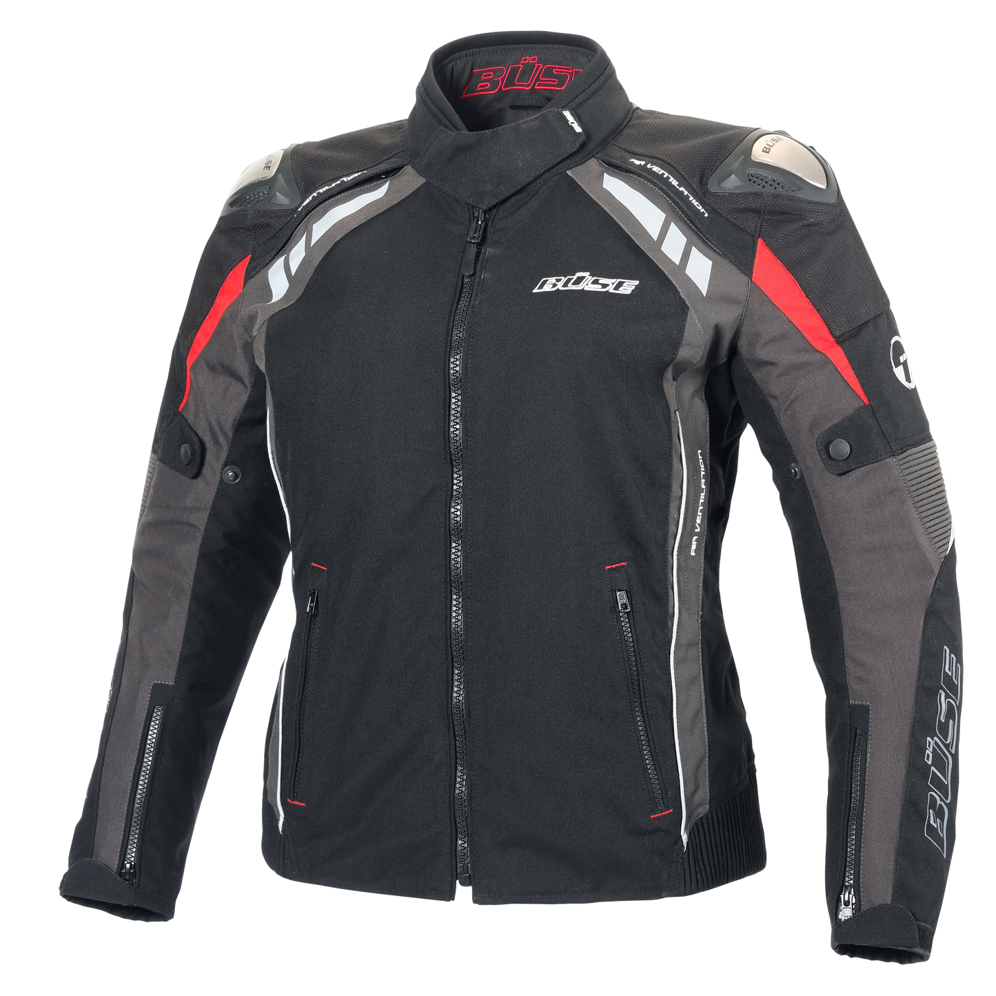 BÜSE B.Racing Pro Motorrad-Textiljacke Damen schwarz/anthrazit wasserdicht