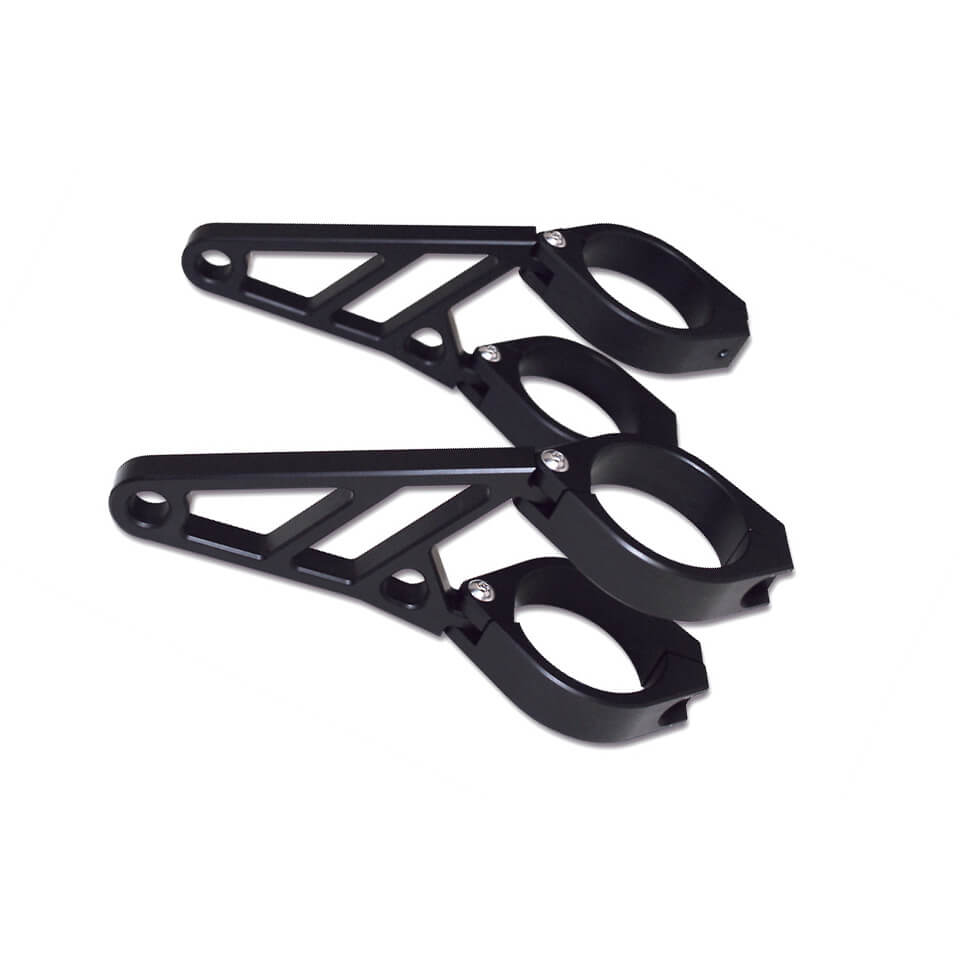 HIGHSIDER CNC Motorrad Scheinwerferhalter-Set kurz 35–37 mm Schwarz
