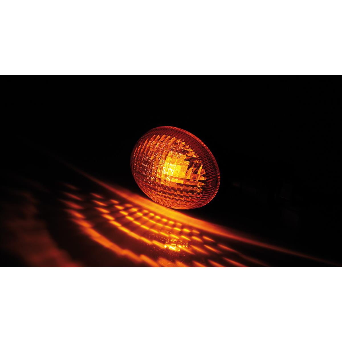 SHIN YO Motorrad Mini Blinker Oval Schwarz/Orange E-geprüft (Paar)