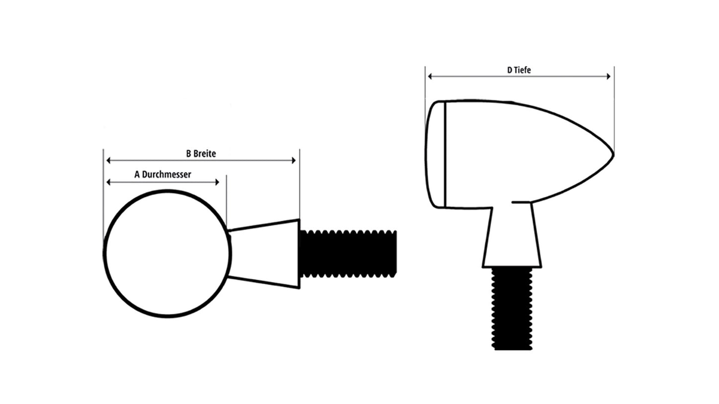 HIGHSIDER Stripe Motorrad LED Rücklicht Chrom getönt E-geprüft (1Stck)