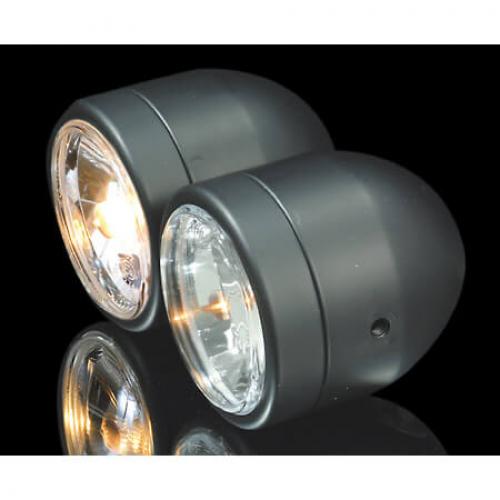 SHIN YO Motorrad Scheinwerferset Fern- & Abblendlicht mit Standlicht Schwarz