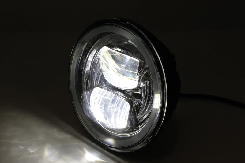 HIGHSIDER LED Hauptscheinwerfereinsatz TYP 7 mit Standlichtring rund schwarz 5 3/4 Zoll