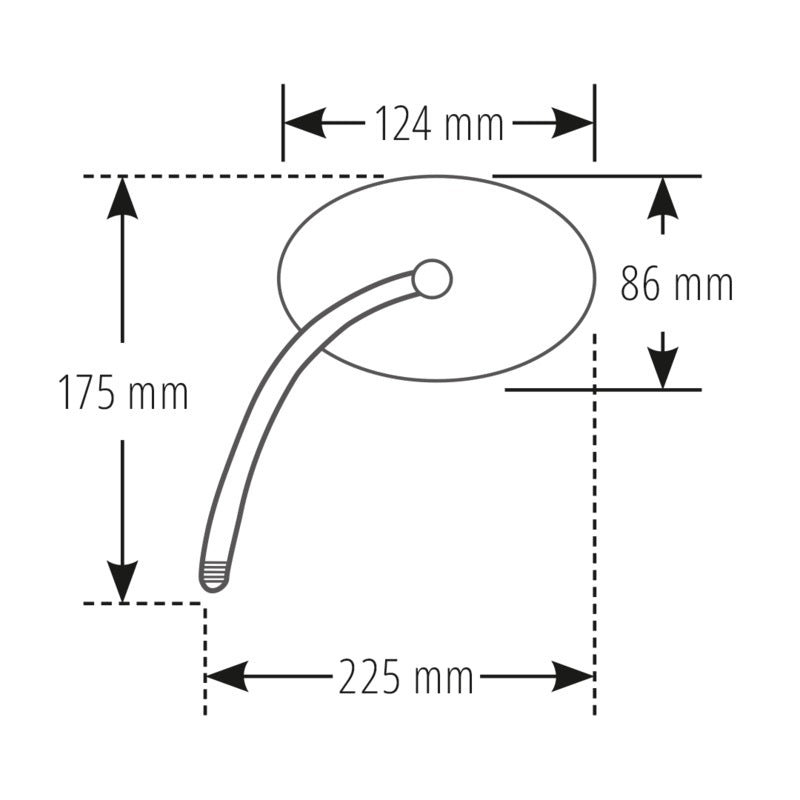 HIGHSIDER Wave Motorrad Spiegel Schwarz Silber E-geprüft Paar