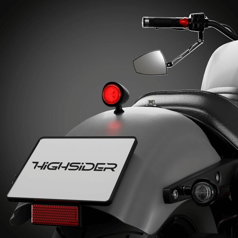 HIGHSIDER Akron-X Motorrad LED Rücklicht Schwarz Rot E-geprüft 1Stck