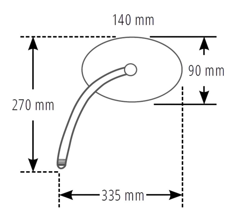 SHIN YO Motorrad Universalspiegel Schwarz, M10 Rechtsgewinde, E-geprüft (Paar)