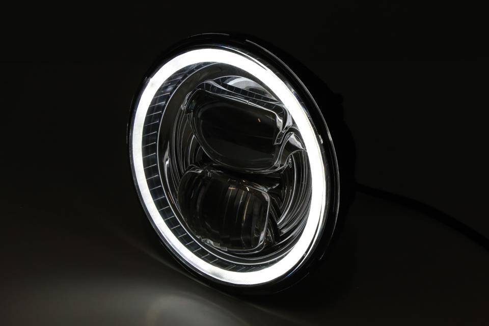 HIGHSIDER LED Hauptscheinwerfereinsatz TYP 7 mit Standlichtring rund schwarz 5 3/4 Zoll