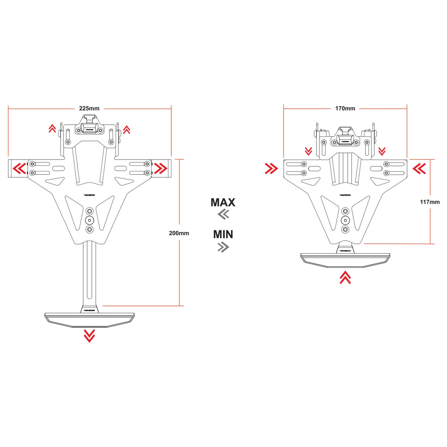 Highsider Kennzeichenhalter passend für Aprilia RSV4 Tuono V4 RS4 125 RS 125 Tuono 125