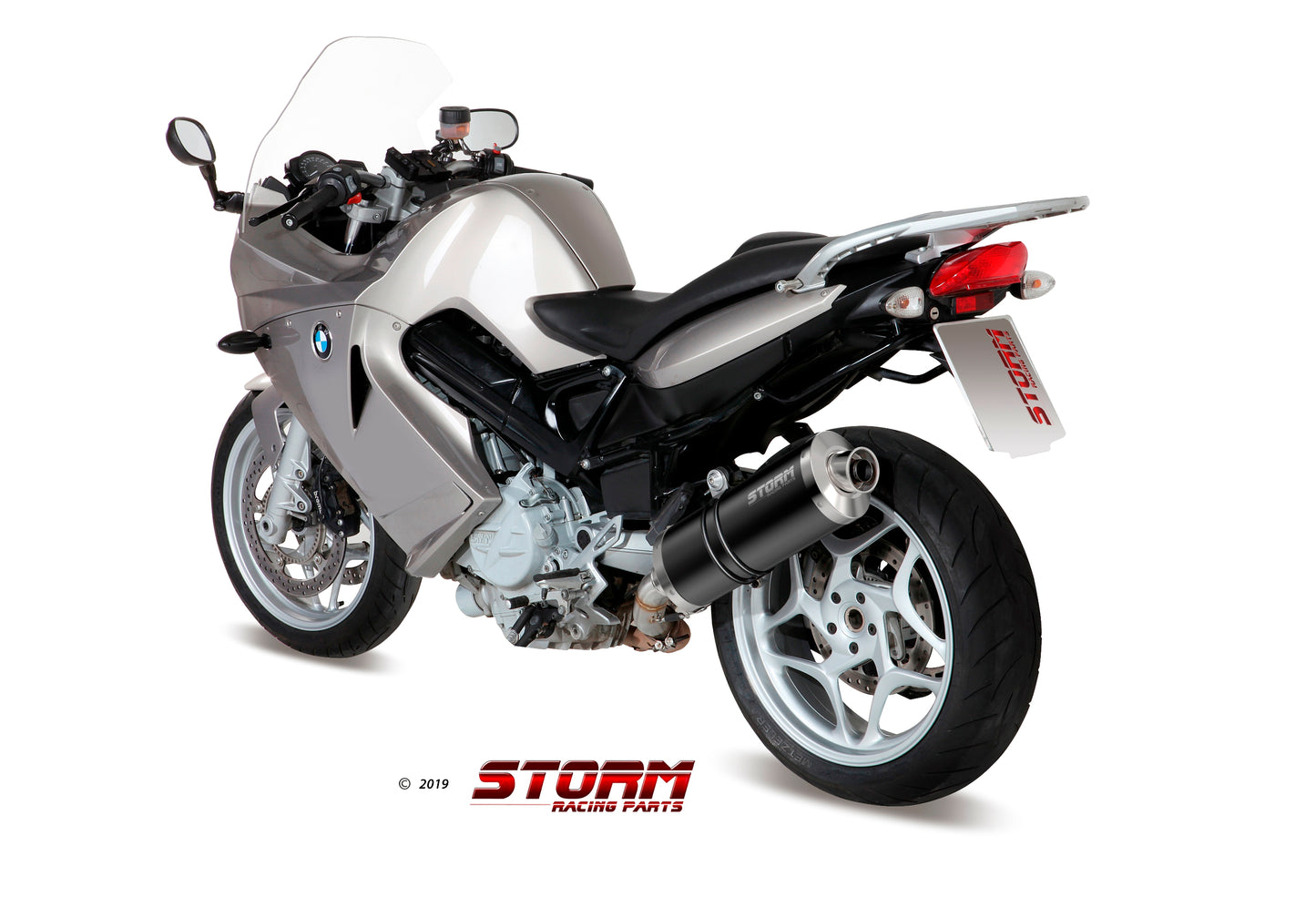 STORM OVAL Auspuff schwarz passend für BMW F 800 S / ST 2006-2012