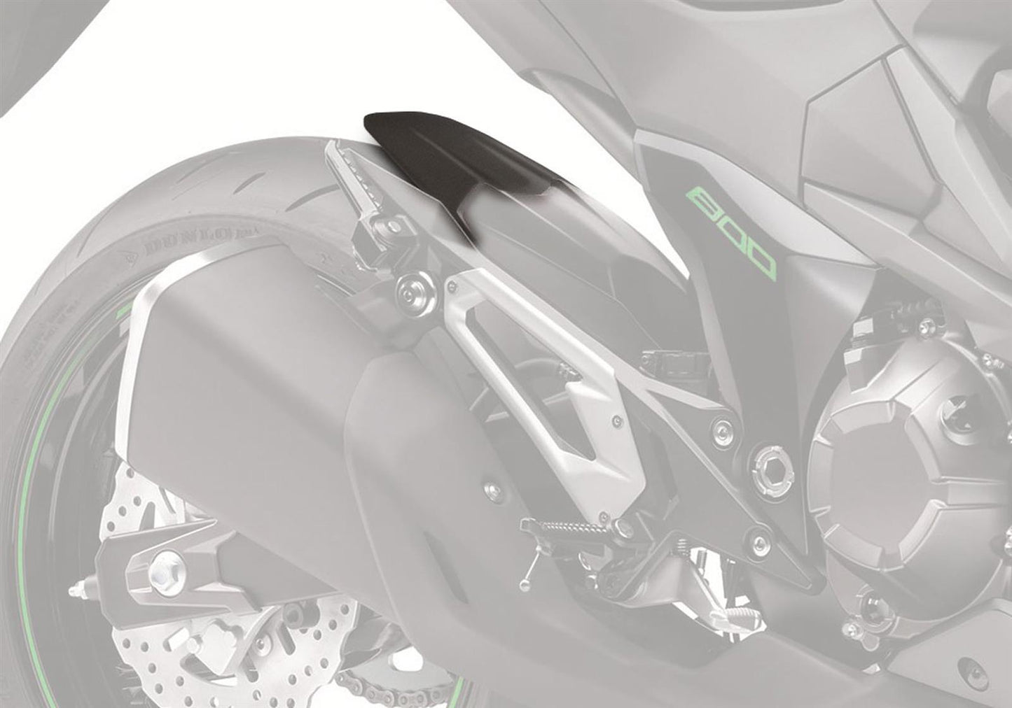 BODYSTYLE Hinterradabdeckungsverlängerung passend für Kawasaki Z 800 2013-2016 - Kama Bike Parts