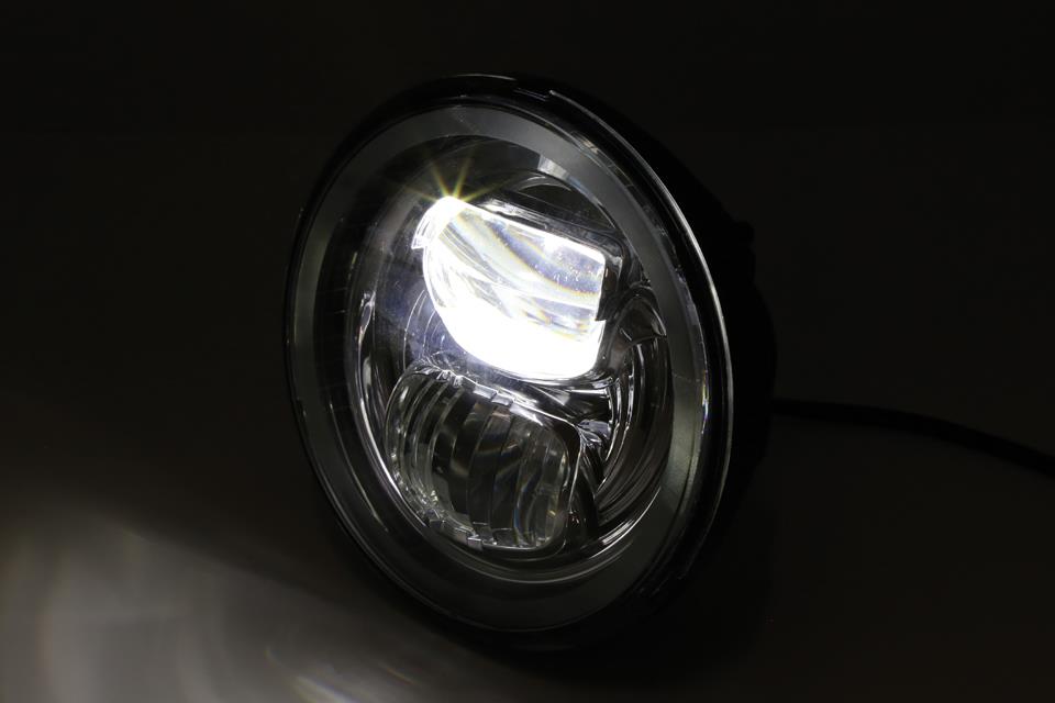 HIGHSIDER LED Hauptscheinwerfereinsatz TYP 7 mit Standlichtring rund schwarz 5 3/4 Zoll