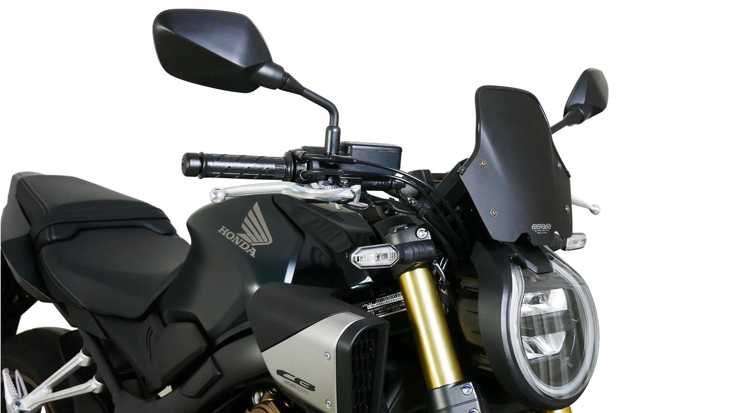 MRA Racingscheibe "NRM" schwarz satiniert passend für Honda CB 650 R 2024-