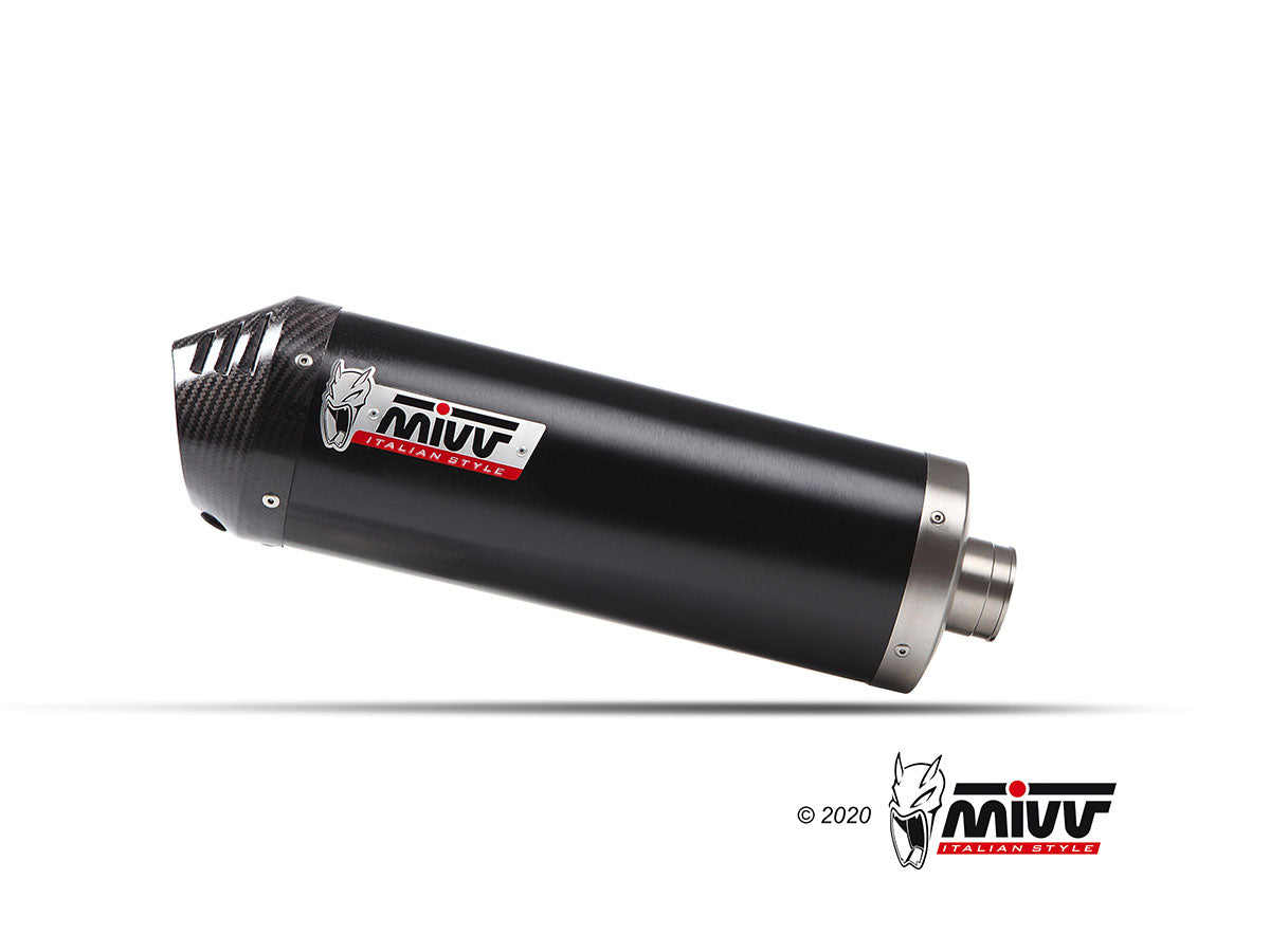 MIVV Oval Auspuff schwarz passend für CFMOTO 650 MT 2021-2024
