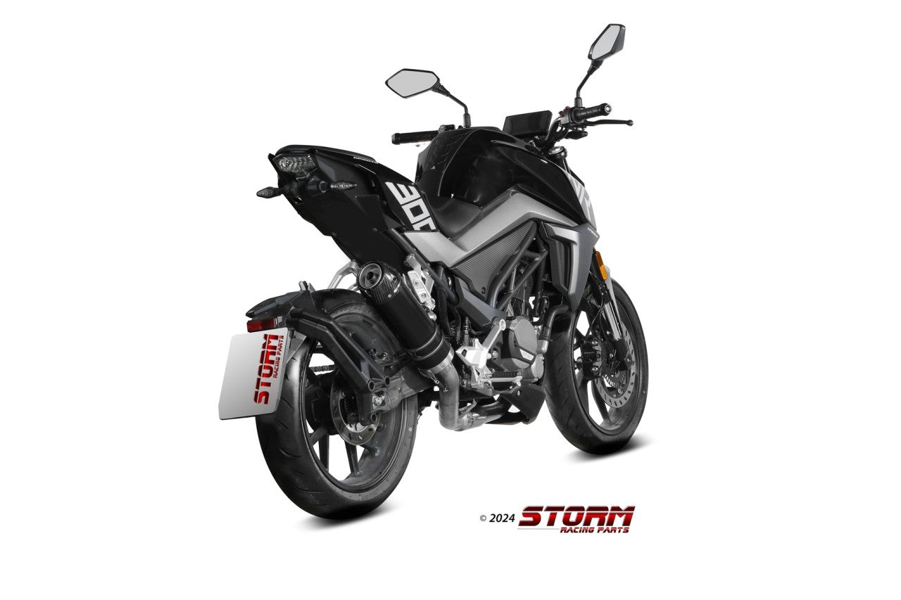 STORM GP-C Auspuff Komplettanlage schwarz passend für CFMOTO 300 NK 2021-2024
