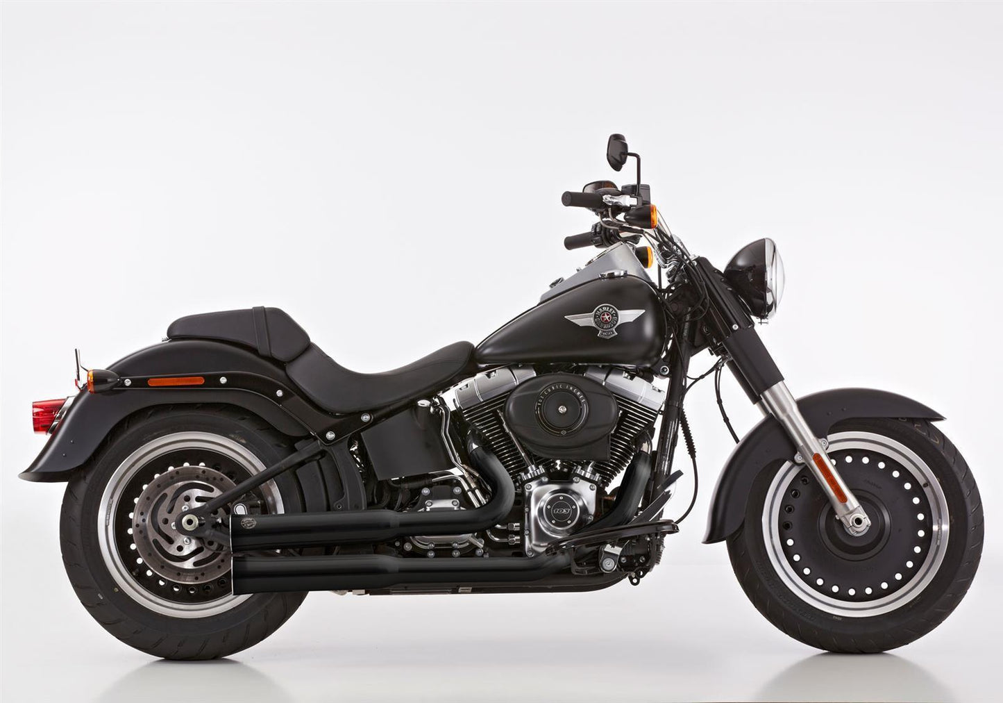 FALCON Double Groove Auspuff passend für Harley Davidson SOFTAIL Deuce 2007-2007 - Kama Bike Parts