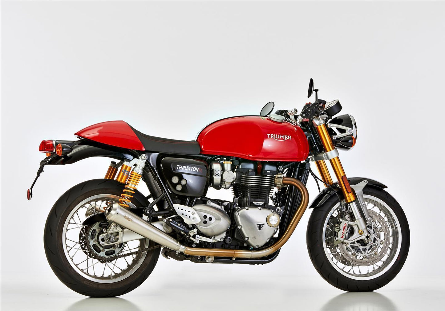 SHARK Retro Auspuff passend für Triumph Thruxton 2016-2020 - Kama Bike Parts