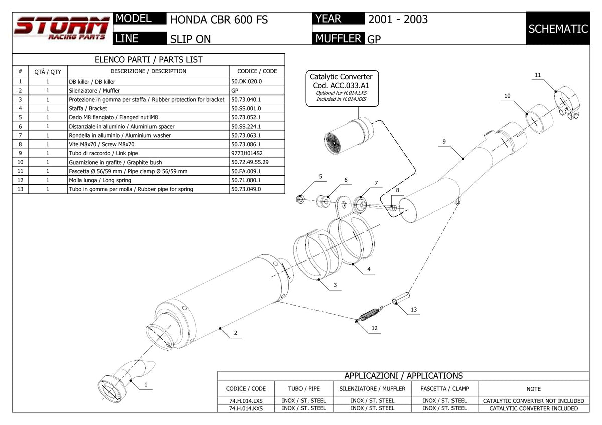 STORM GP Auspuff passend für Honda CBR 600 FS 2001-2003