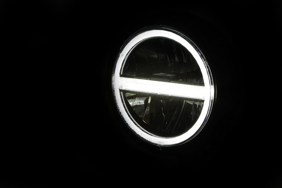 HIGHSIDER 5 3/4 Zoll LED-Scheinwerfer PECOS TYP 6 mit TFL schwarz matt - Kama Bike Parts