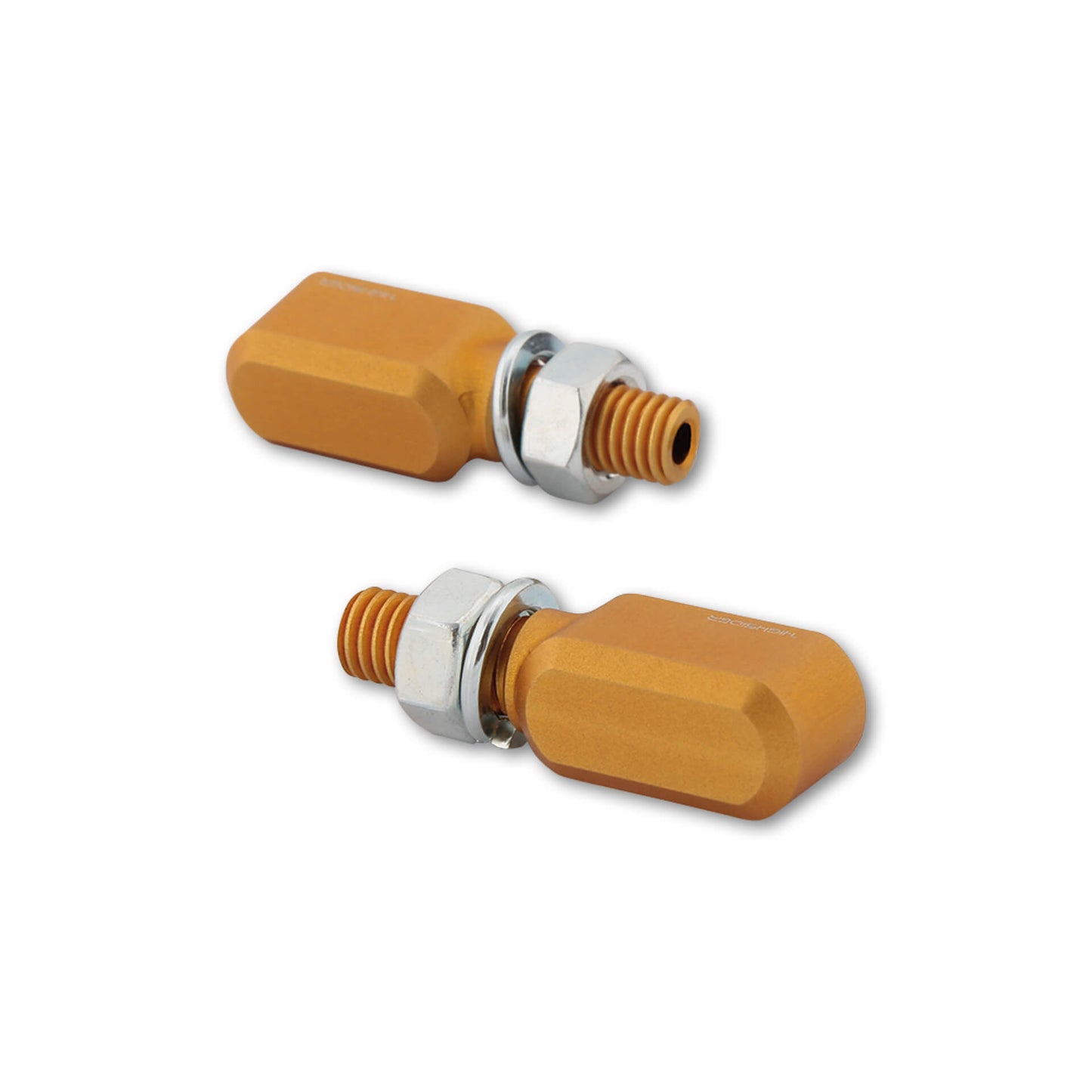 HIGHSIDER CNC LED Blinker LITTLE BRONX gold getöntes Glas E-geprüft Paar - Kama Bike Parts