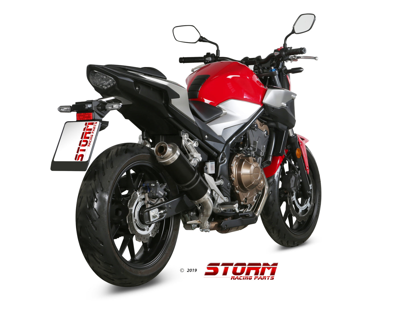 STORM GP Auspuff schwarz passend für HONDA CB 500 F 19-21