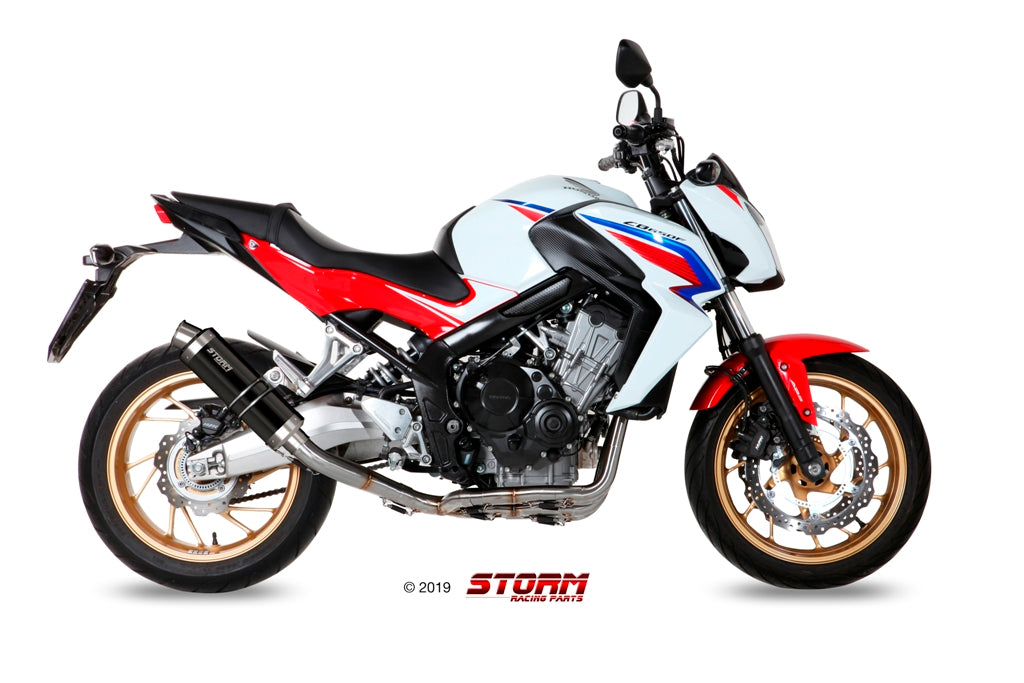 STORM GP Auspuff schwarz passend für Honda CB 650 F 2014-2018