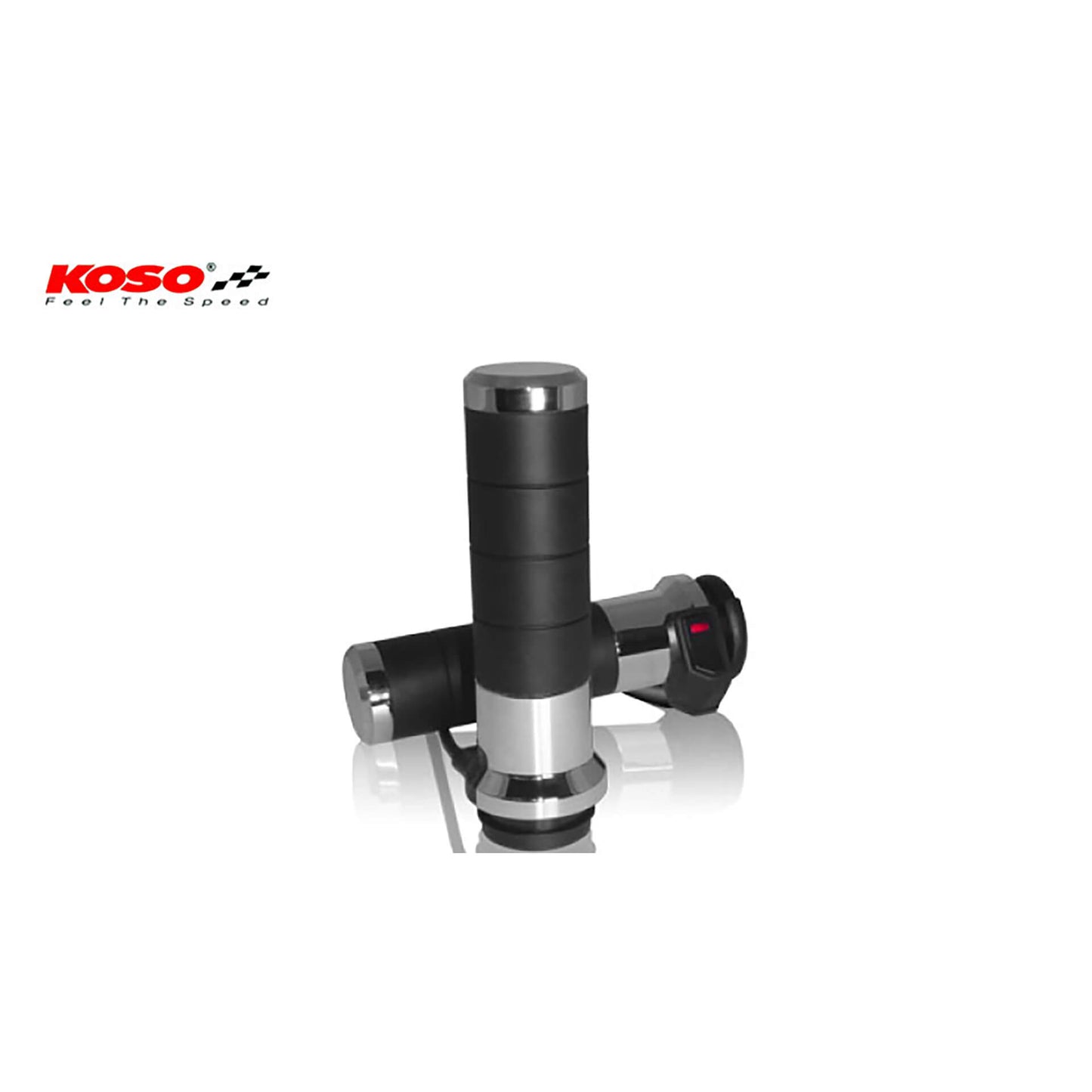 KOSO Heizgriffe Titan-X passend für Fahrzeuge mit integriertem Schalter chrom - Kama Bike Parts