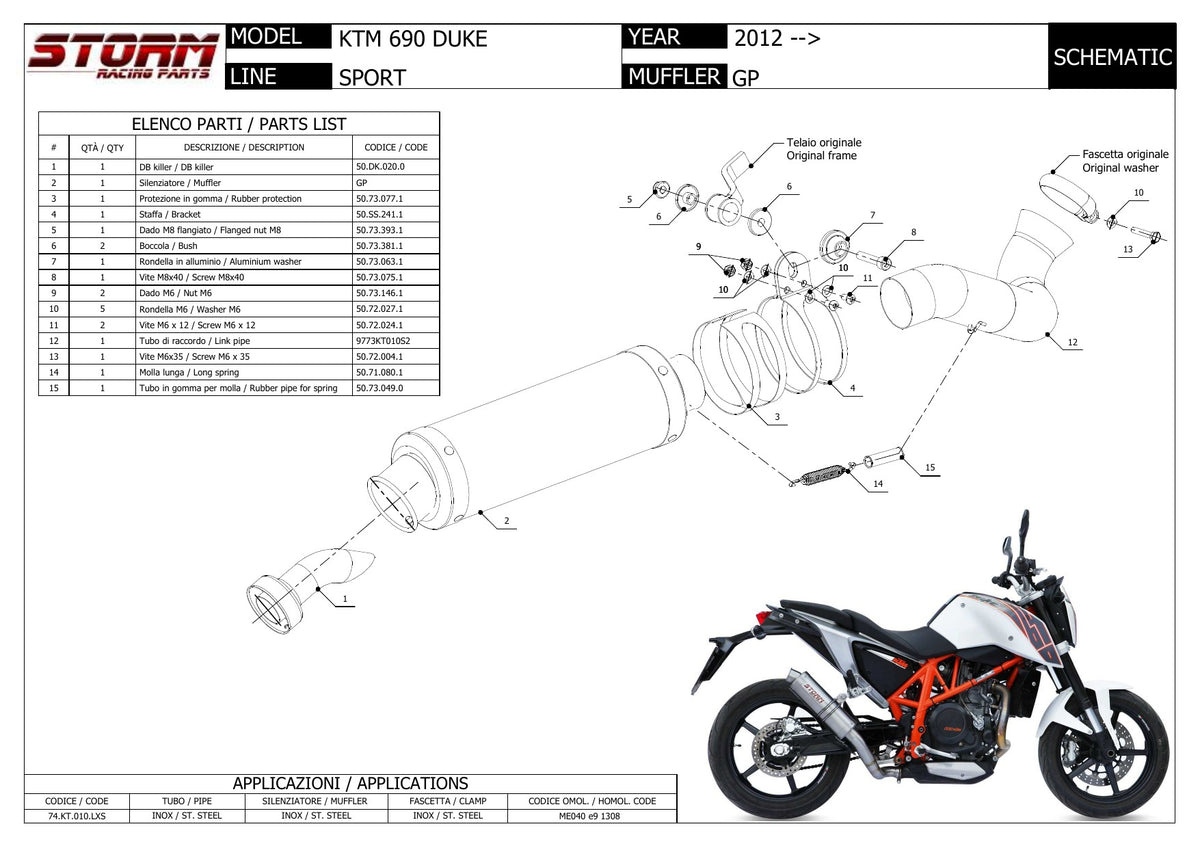 STORM GP Auspuff passend für KTM 690 Duke 2012-2016
