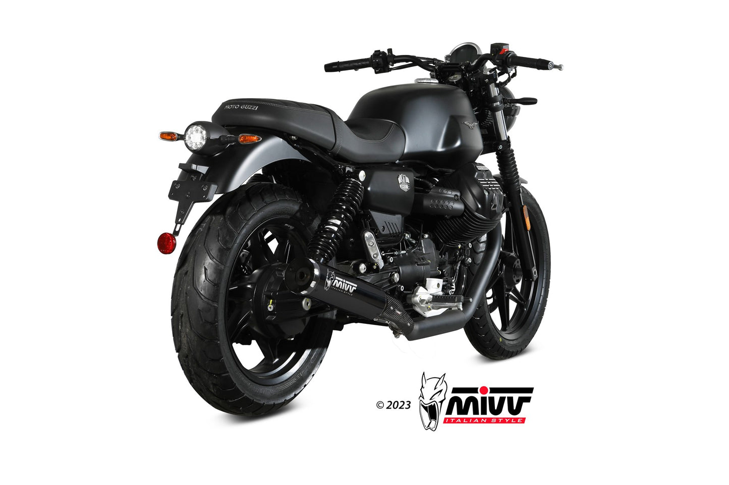 MIVV HR-1 Auspuff schwarz passend für MOTO GUZZI V7 STONE 2021-2024
