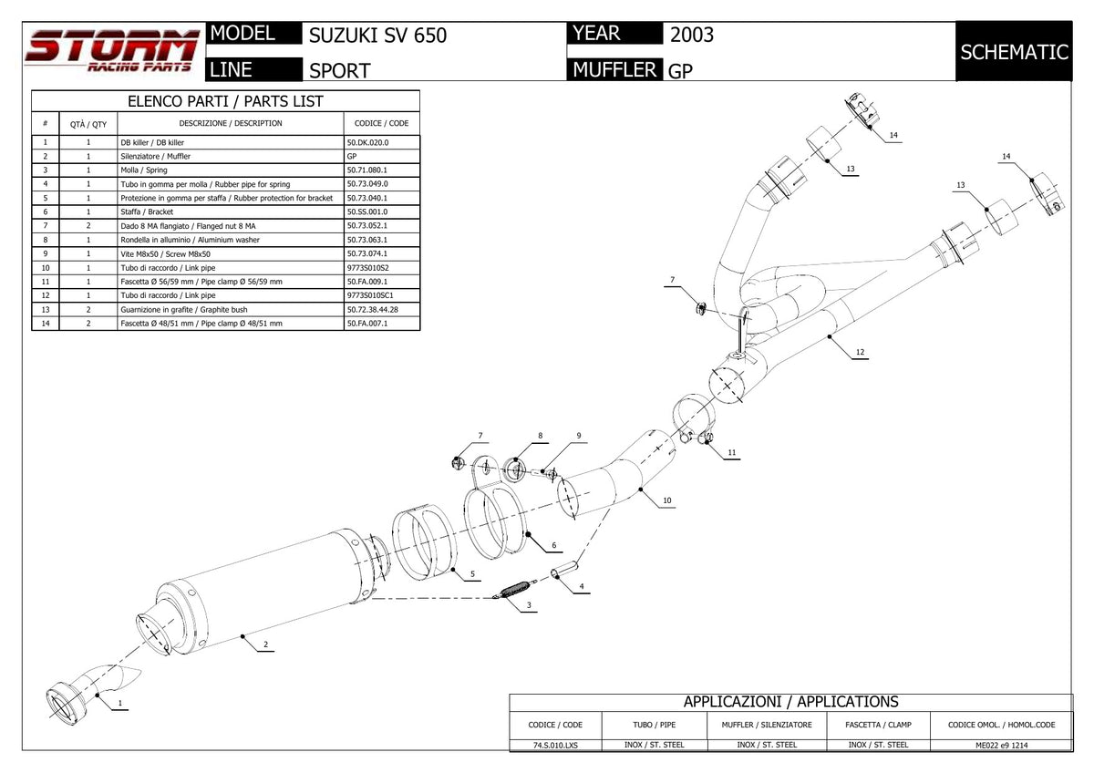 STORM GP Auspuff passend für Suzuki SV 650 2003-2003