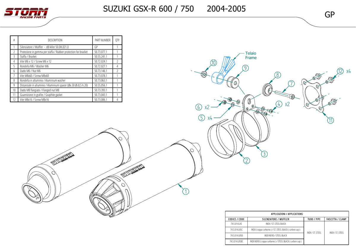 STORM GP Auspuff passend für SUZUKI GSX-R 750 2004-2005