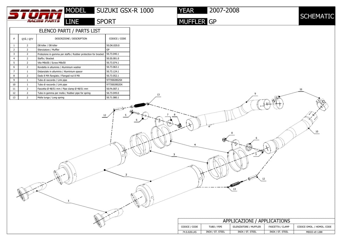 STORM GP Auspuff passend für Suzuki GSX-R 1000 2007-2008