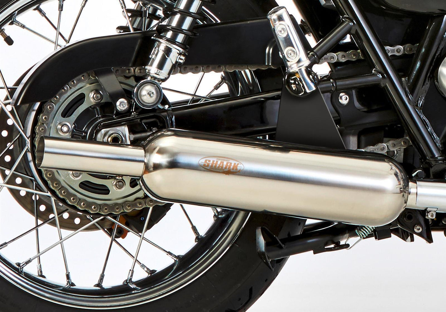 SHARK Retro Classic Auspuff passend für Triumph Bonneville 2001-2006 - Kama Bike Parts