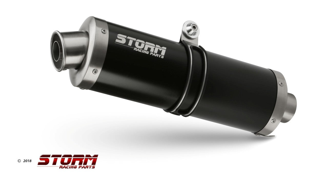 STORM OVAL Auspuff schwarz passend für Suzuki SV 650 2003-2003