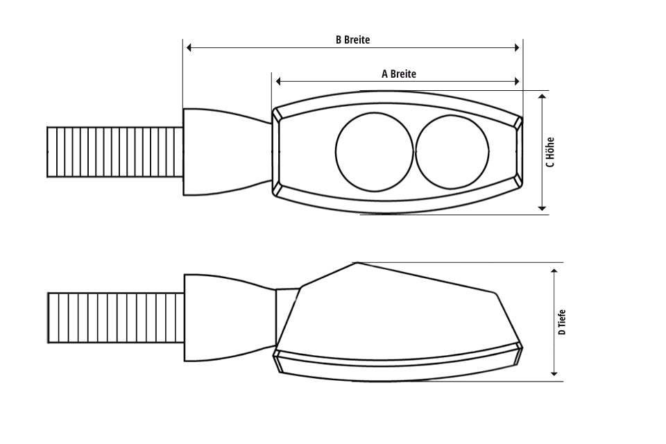 SHIN YO Motorrad LED Blinker Rock Carbon-Look/Rauchgrau E-geprüft (Paar)