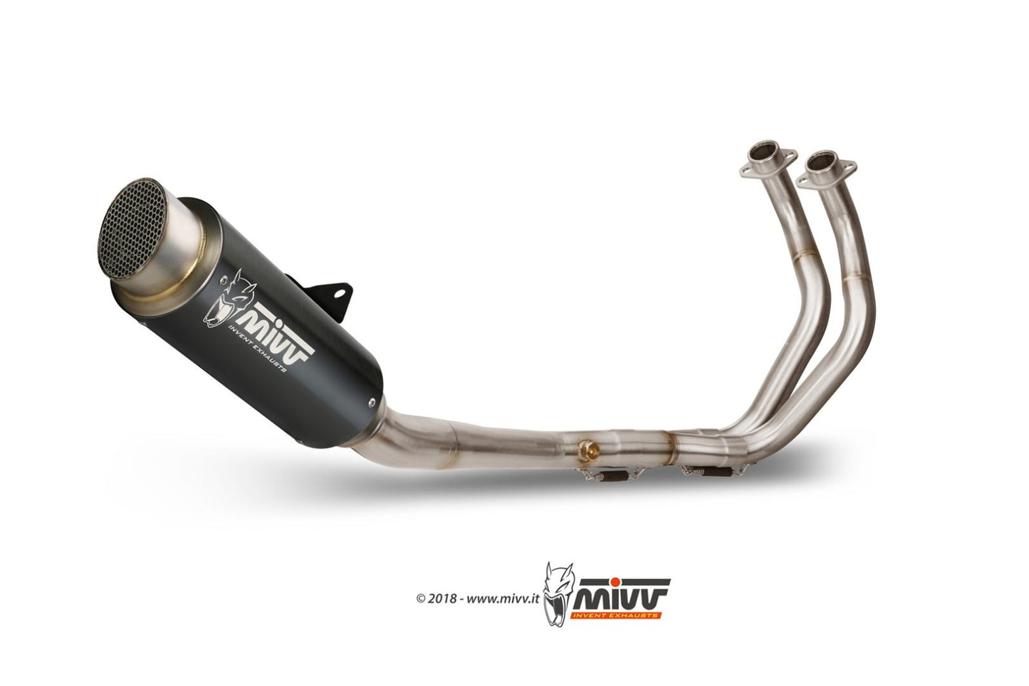 MIVV GPpro Auspuff Komplettanlage Schwarz passend für YAMAHA MT-07 2014-2020