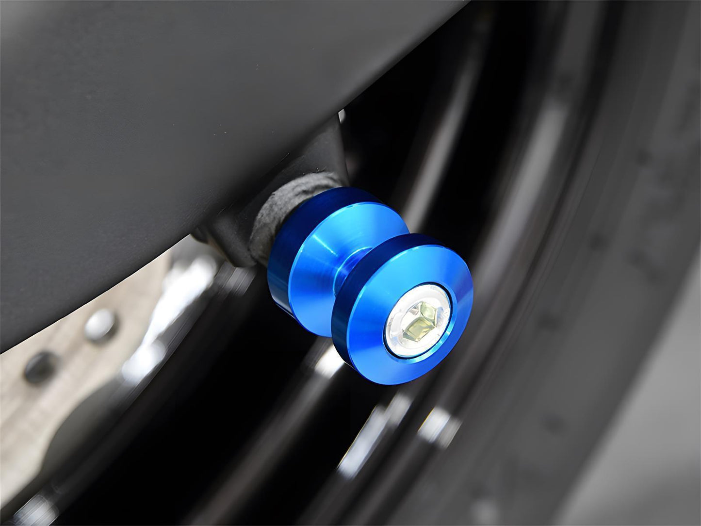Bobbins Racingadapter Ständeraufnahme für Montageständer M8 blau mit Distanzhülse - Kama Bike Parts