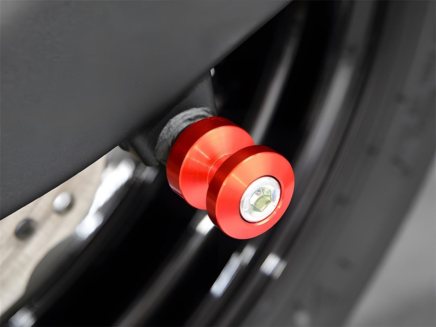 Bobbins Racingadapter Ständeraufnahme für Montageständer M8 rot mit Distanzhülse - Kama Bike Parts