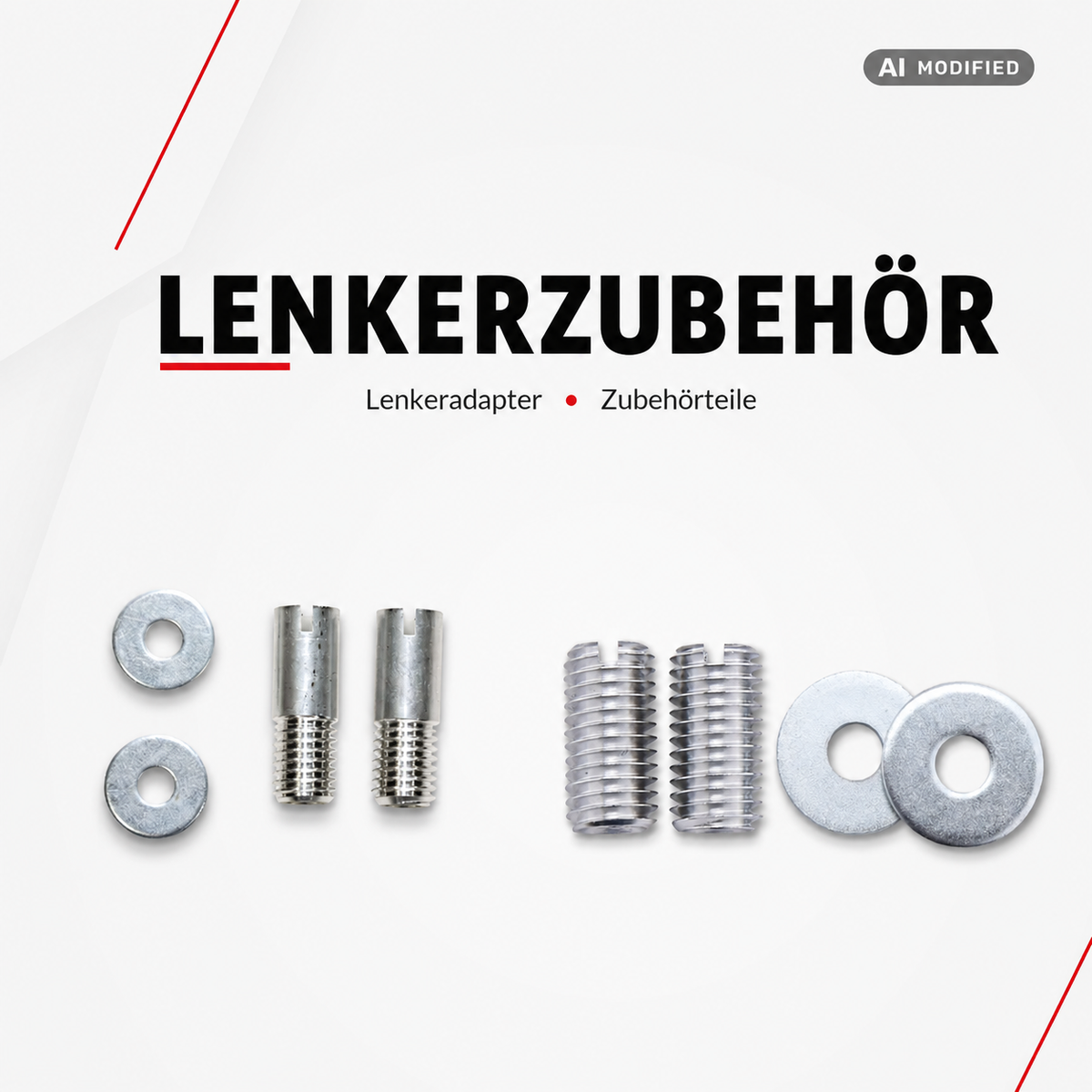 Verschiedene Lenkeradapter und Zubehörteile für Motorräder