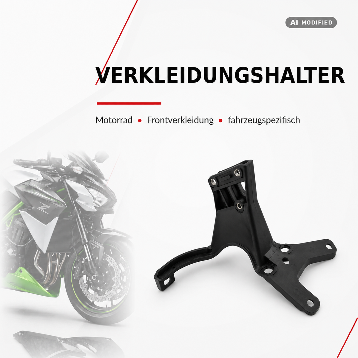 Verkleidungshalter für Motorrad-Frontverkleidungen in fahrzeugspezifischer Ausführung
